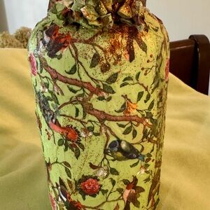 Floral and Bird Patterned Vase